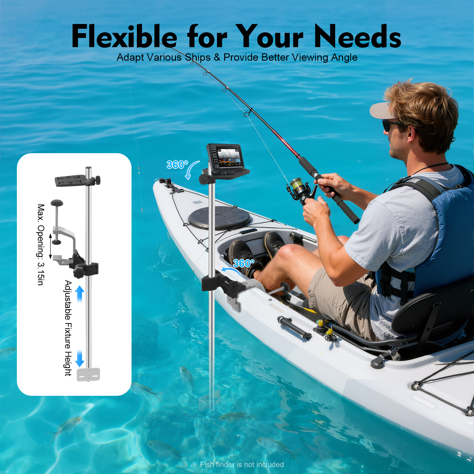 Portable Fishfinder Transducer - đánh giá và giá Fishing Kayak Fish Finder Mount