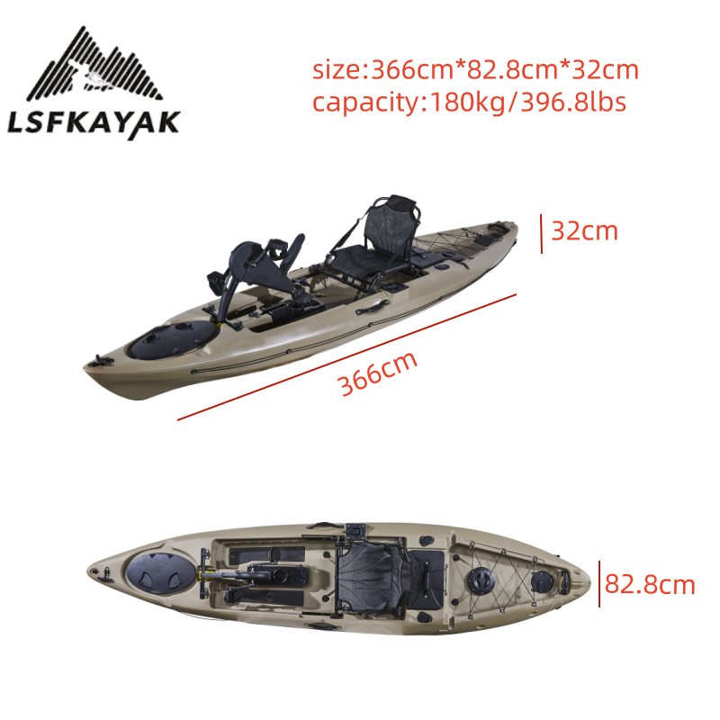 2025 Factory 12ft 3.6m Single  - đánh giá và giá Fishing Kayak Pedal Drive