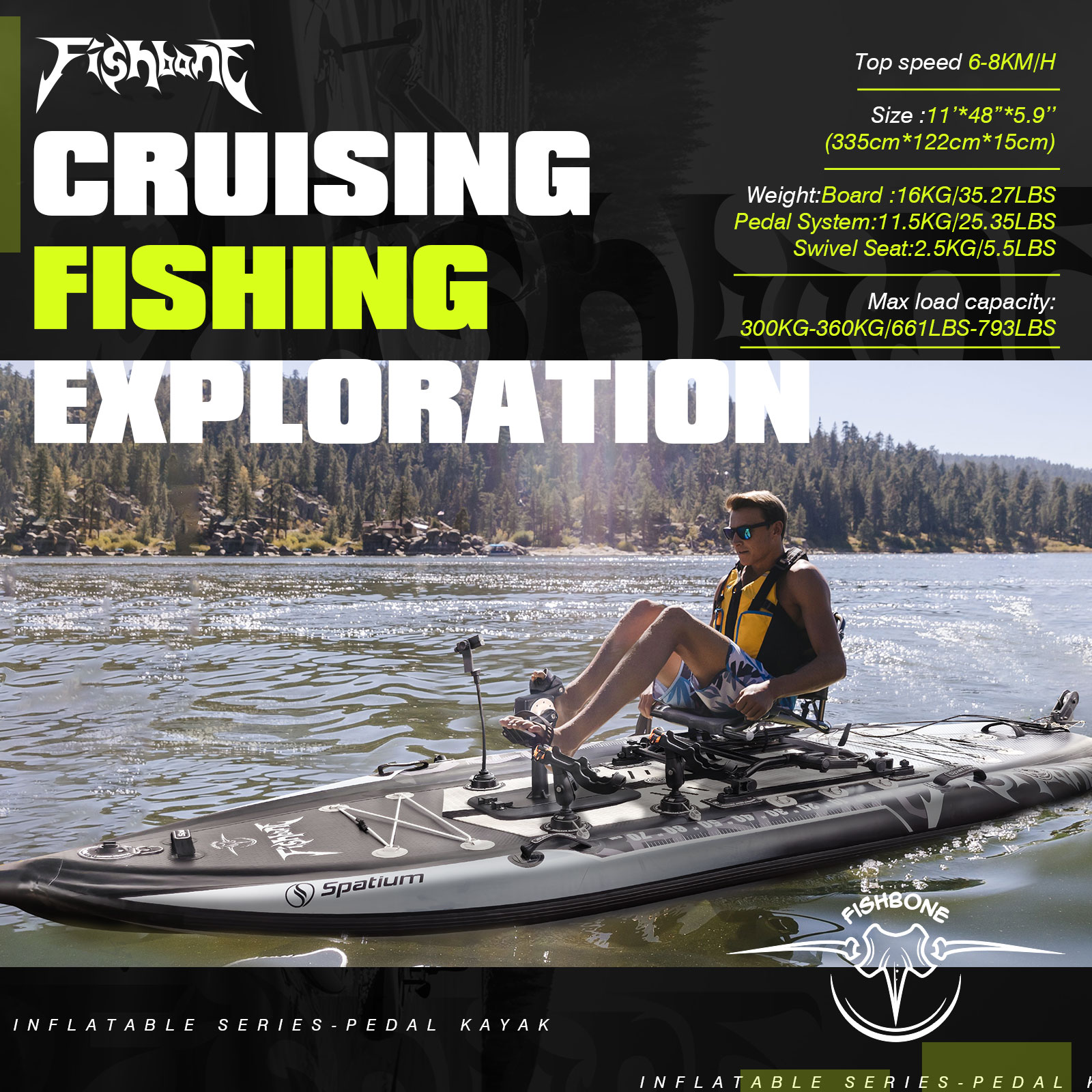 Spatium Fishing Kayak Boat Ped - đánh giá và giá Fishing Kayak Sit On Top